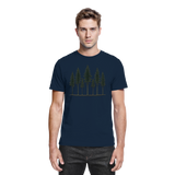 Front view of Arvenzo Pine Dusk unisex navy shirt with a clean design and classic fit.
