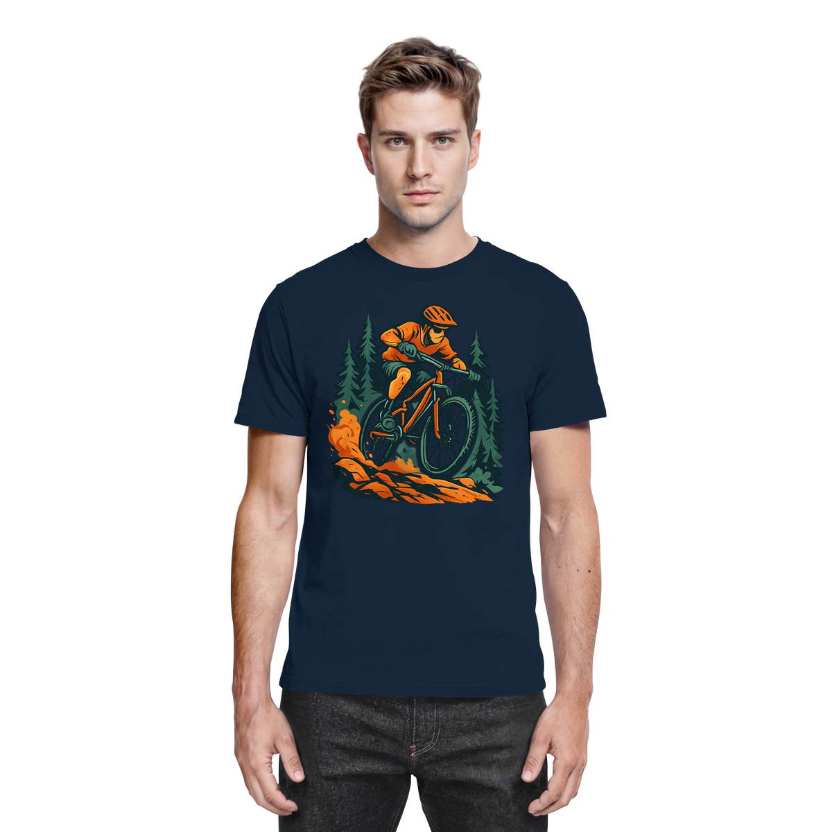 Navy Dirt Rush unisex shirt by Arvenzo, front view showcasing the premium fabric and stylish design.