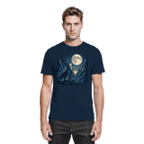 Front view of Arvenzo silver Howl unisex shirt in navy, showcasing the premium fabric and stylish design.