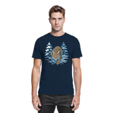 Navy Snow Lynx unisex shirt by Arvenzo, front view showing the sleek design and comfortable fit.