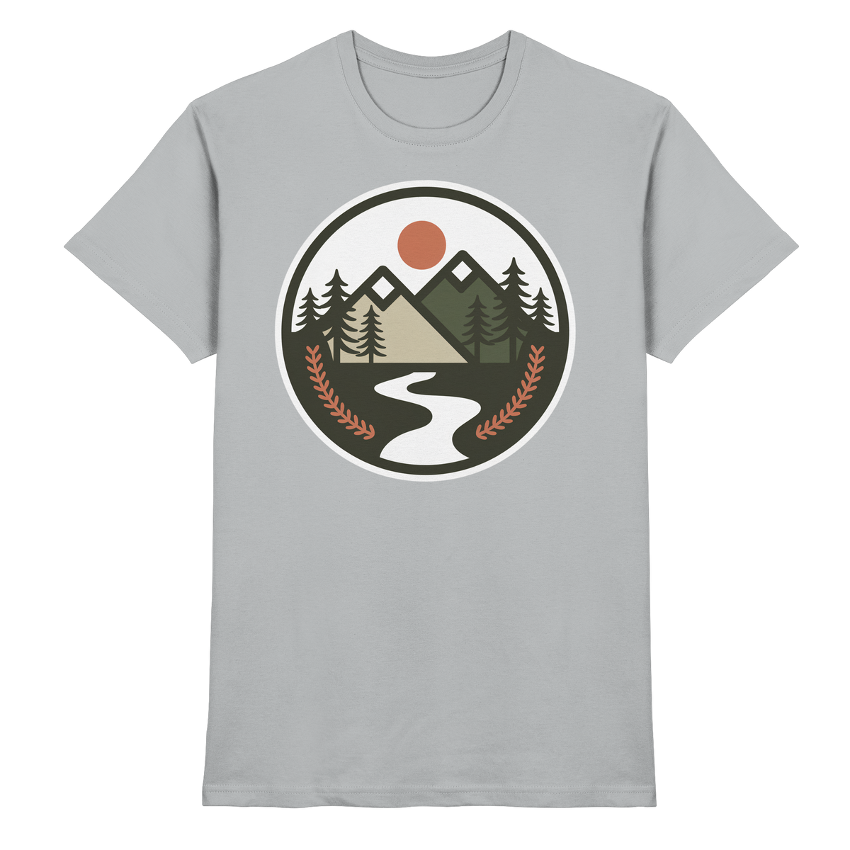 Unisex Arvenzo Open Ground Shirt in Pacific Grey, front view showing smooth fabric and casual fit.