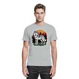Unisex Lone Dusk shirt by Arvenzo in Pacific Grey with a front view, showcasing the premium fabric and stylish design.