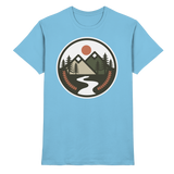 Sky blue Arvenzo Open Ground unisex shirt displayed from the front, showcasing a premium casual shirt design.