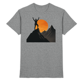 Front view of Arvenzo Bold Ascent unisex shirt in sports grey meliert, showcasing a comfortable fit and modern design.