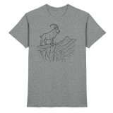 Front view of Arvenzo Cliff Edge unisex shirt in sports grey meliert fabric, showcasing a casual, stylish design.