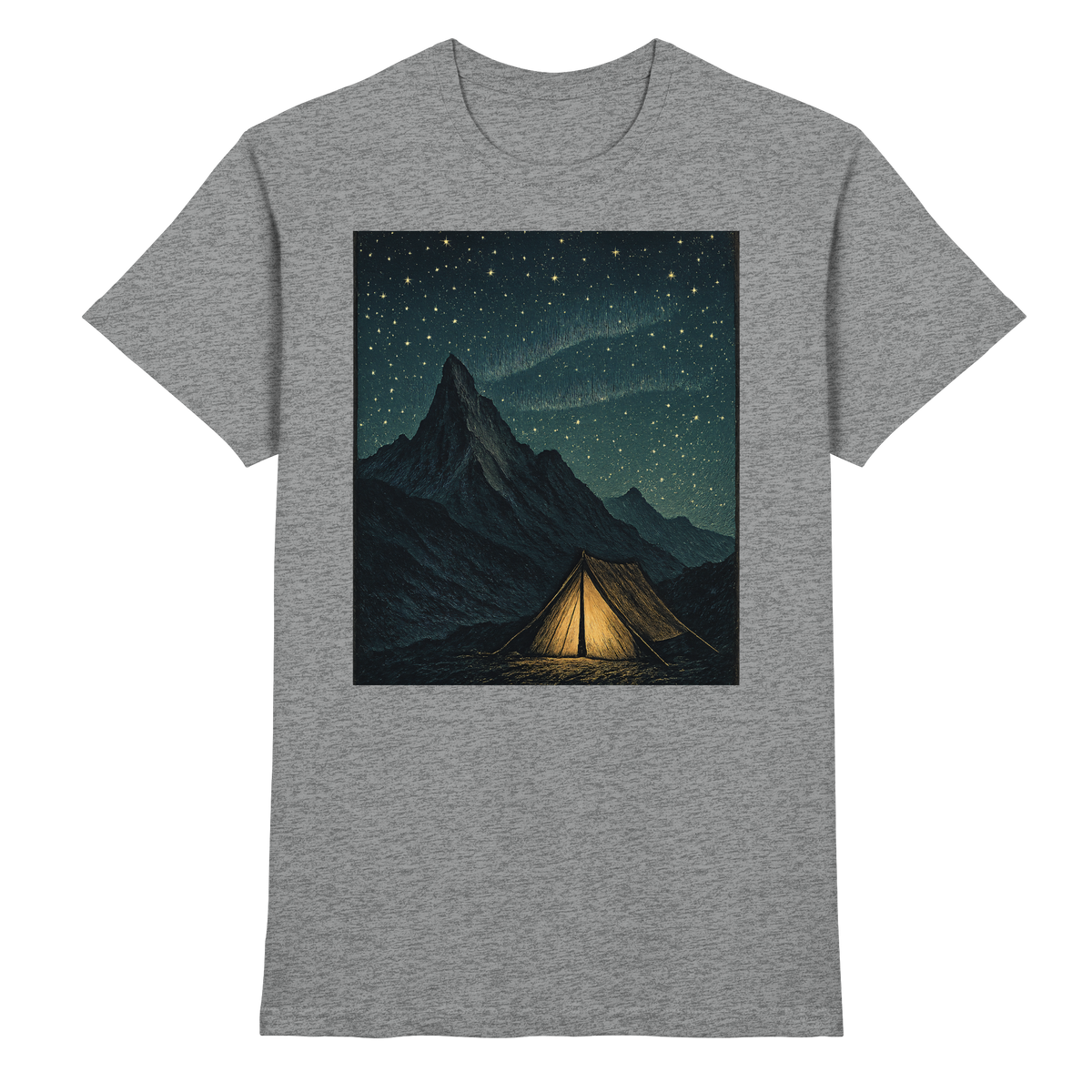 Front view of Arvenzo North Light Unisex Shirt in sports grey meliert, showcasing a premium casual design and comfortable fit.