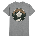 Unisex Trail Crest Shirt by Arvenzo in sports grey meliert, front view showing casual fit and soft fabric for active wear.