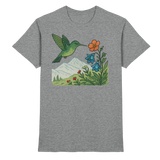Unisex Bloom Wing shirt by Arvenzo in sports grey meliert, front view showing stylish design and comfortable fit.