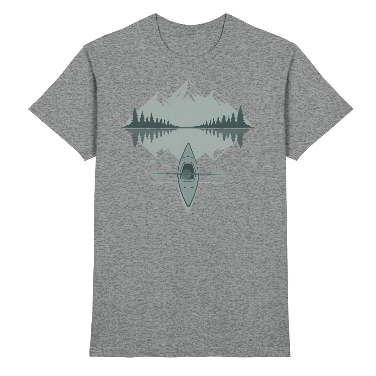 Unisex Mirror Lake Shirt by Arvenzo in sports grey meliert, front view showing crew neck and casual fit.