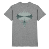 Unisex Mirror Lake Shirt by Arvenzo in sports grey meliert, front view showing crew neck and casual fit.