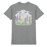 Unisex Alpine Bloom Shirt by Arvenzo in sports grey meliert, front view showcasing a stylish, comfortable casual shirt.