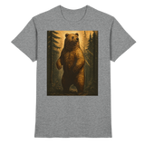 Unisex Deep Timber Shirt by Arvenzo in sports grey meliert, front view showing classic crew neck and soft fabric texture.
