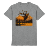 Front view of Arvenzo Elk Meadow unisex shirt in sports grey meliert, showcasing a casual, comfortable design.