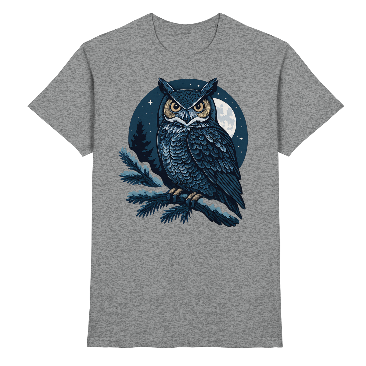 Unisex Arvenzo Night Watch Shirt in sports grey meliert, front view showcasing casual fit and soft fabric.