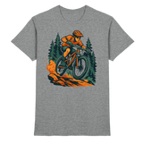 Front view of Arvenzo Dirt Rush unisex sports grey meliert shirt with a casual fit and graphic design.