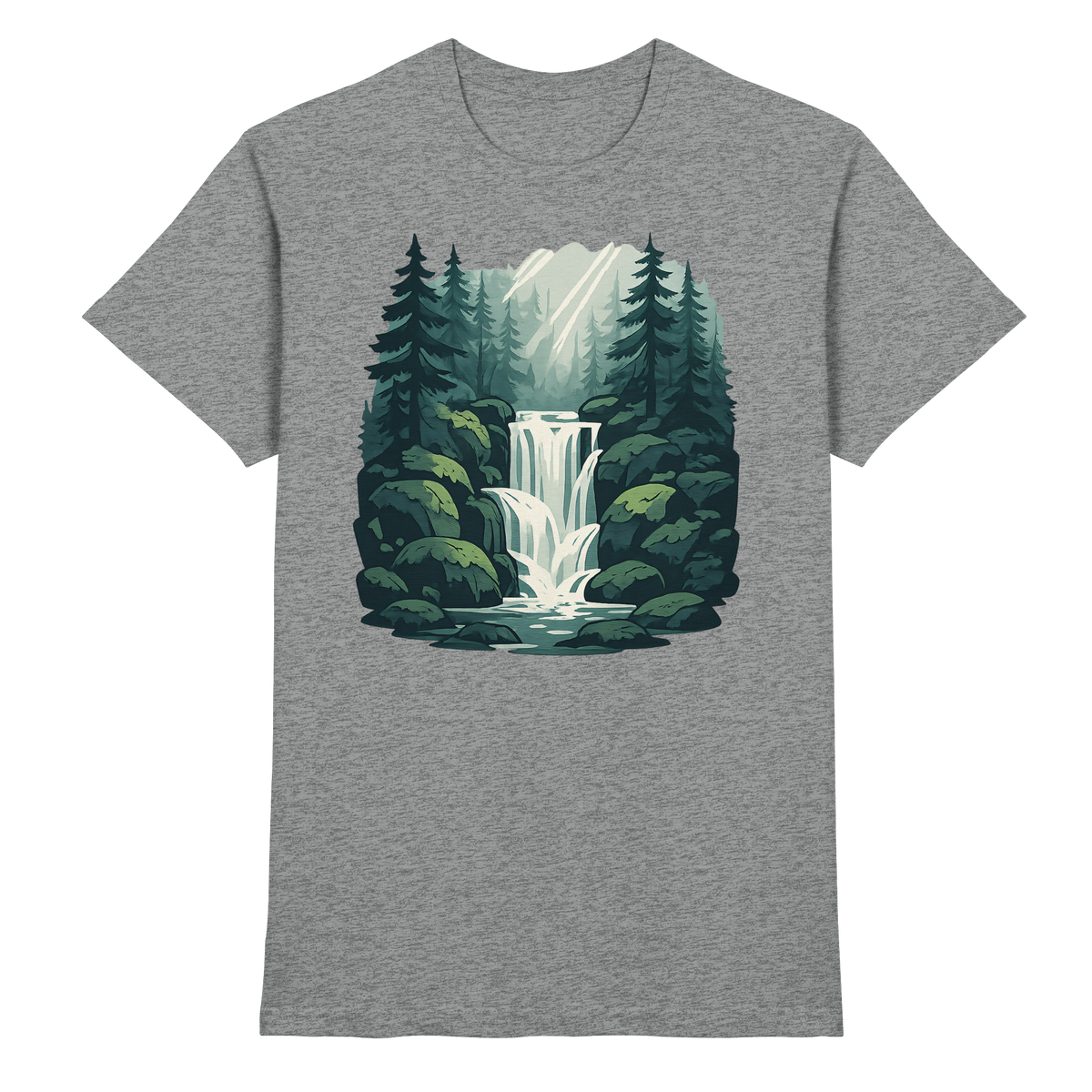 Front view of Arvenzo Fall Creek Unisex Shirt in sports grey meliert with a classic crew neck and comfortable fit.