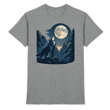 Front view of Arvenzo silver Howl unisex shirt in sports grey meliert fabric, showcasing a casual, stylish design.