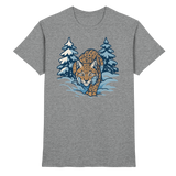 Unisex Snow Lynx Shirt by Arvenzo in sports grey meliert, front view showcasing soft fabric and classic fit.