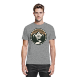 Front view of Arvenzo Trail Crest unisex shirt in sports grey meliert, showcasing a casual, comfortable fit and stylish design.