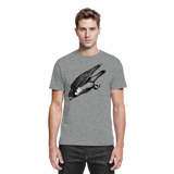 Arvenzo Swift Dive unisex sports grey meliert shirt with front design, casual and athletic style, premium quality fabric.