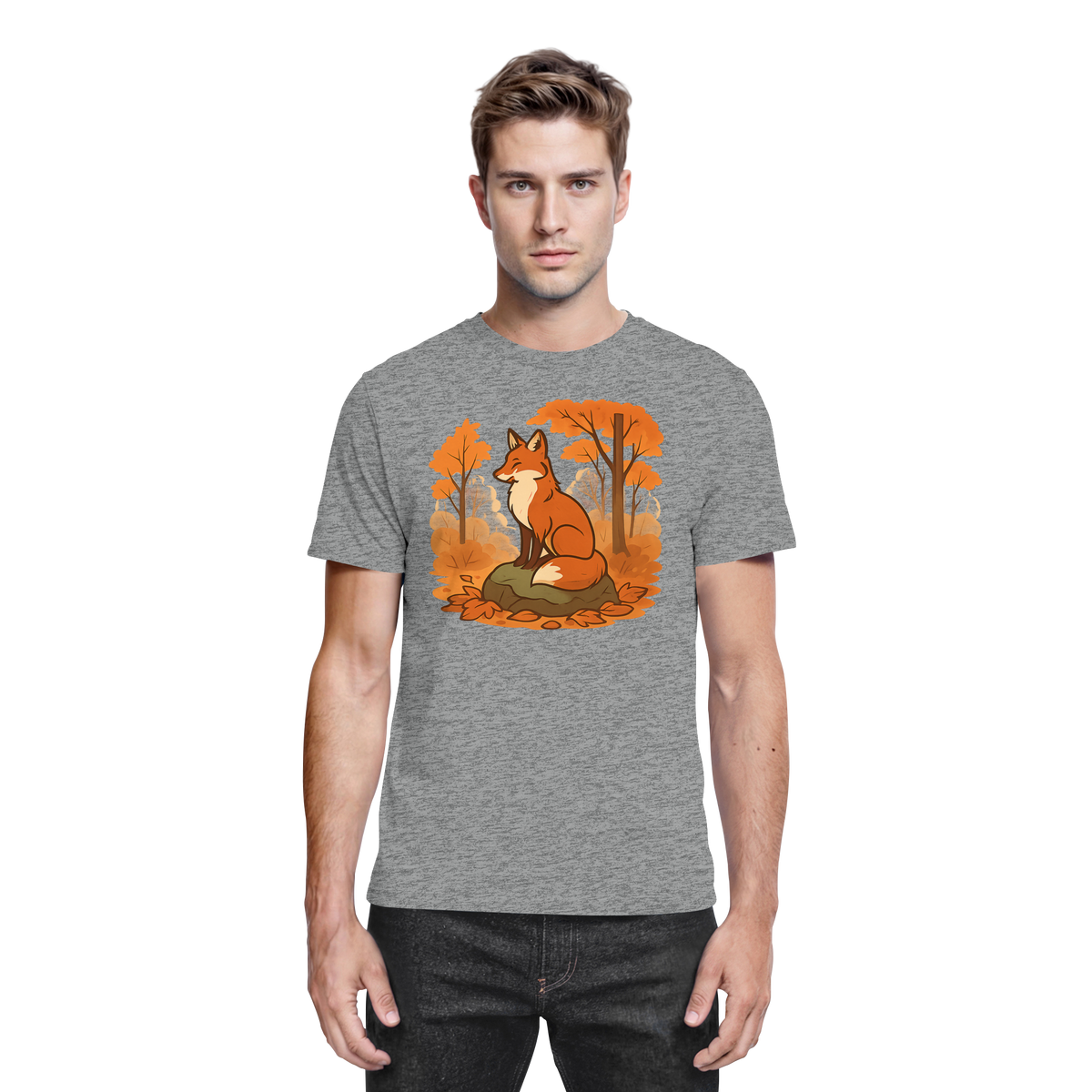 Front view of Arvenzo Ember Trail unisex shirt in sports grey meliert, showcasing a comfortable fit and stylish design.