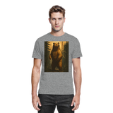 Unisex Deep Timber Shirt by Arvenzo in sports grey meliert, front view showing classic crew neck and soft fabric texture.