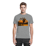 Front view of Arvenzo Elk Meadow unisex shirt in sports grey meliert fabric, featuring a casual fit and soft cotton material.