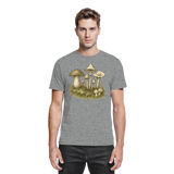 Arvenzo Forest Floor unisex shirt in sports grey meliert, front view showing nature-inspired forest design.