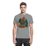 Front view of Arvenzo Dirt Rush unisex shirt in sports grey meliert with a stylish graphic design on the chest.