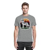 Front view of Arvenzo Lone Dusk unisex shirt in sports grey meliert, showcasing a relaxed fit and premium fabric.