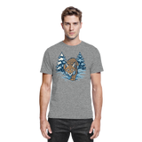 Front view of Arvenzo Snow Lynx unisex shirt in sports grey meliert, showcasing a comfortable fit and stylish design.
