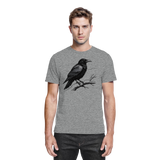 Unisex Dark Raven Shirt by Arvenzo in sports grey meliert, front view showing crew neck and stylish design.