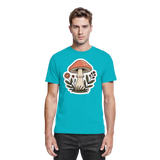 Unisex Still Roots Arvenzo shirt featuring a front view with a swimming pool design on a premium fabric.