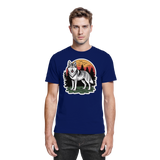 Front view of Arvenzo Lone Dusk unisex shirt in urban navy with a classic fit and smooth fabric.