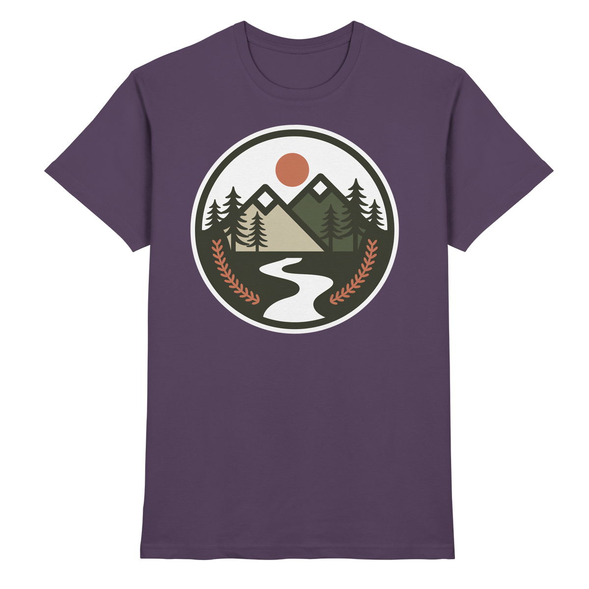 Unisex purple Open Ground shirt by Arvenzo displayed from the front, featuring a stylish urban design and comfortable fit.