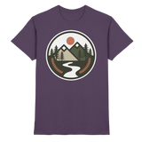 Unisex purple Open Ground shirt by Arvenzo displayed from the front, featuring a stylish urban design and comfortable fit.