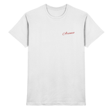 Unisex white Pure Ground shirt by Arvenzo showing the front view with a classic fit and clean design.