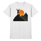 Front view of Arvenzo Bold Ascent unisex white shirt with a classic fit and clean design.