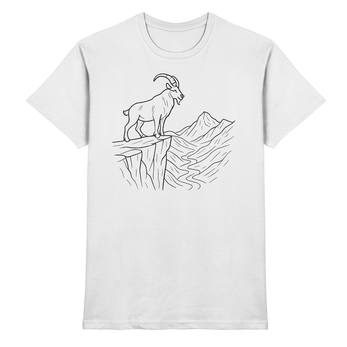 Front view of the Arvenzo Cliff Edge Unisex Shirt in white, showcasing a clean design and premium fabric.