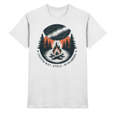 White Arvenzo Star Map Shirt for men and women, featuring a celestial star pattern on the front.