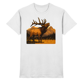 White unisex Elk Meadow shirt by Arvenzo featuring a front view with a clean, premium design and comfortable fit.