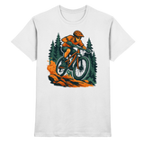 White unisex Dirt Rush shirt by Arvenzo featuring a front view with a stylish, premium design.