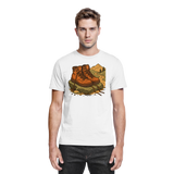 Unisex Trail Rest Shirt by Arvenzo in white, front view showcasing its premium fabric and casual fit.