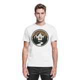 Front view of Arvenzo Trail Crest unisex white shirt with a clean, premium design and classic fit.