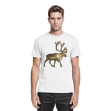 Front view of a white Arvenzo Tundra Walk unisex shirt, premium cotton fabric, showcasing a classic fit and clean design.