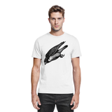 White Arvenzo Swift Dive unisex shirt front view, showcasing the sleek design and comfortable fit of the premium casual shirt.