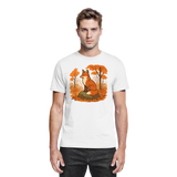 Front view of Arvenzo Ember Trail unisex white shirt featuring a sleek design and comfortable fit.