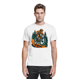 Front view of Arvenzo Dirt Rush unisex shirt in white, showcasing a clean design and comfortable fit.