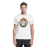 White unisex Still Roots Arvenzo shirt featuring a minimalist design, shown from the front.