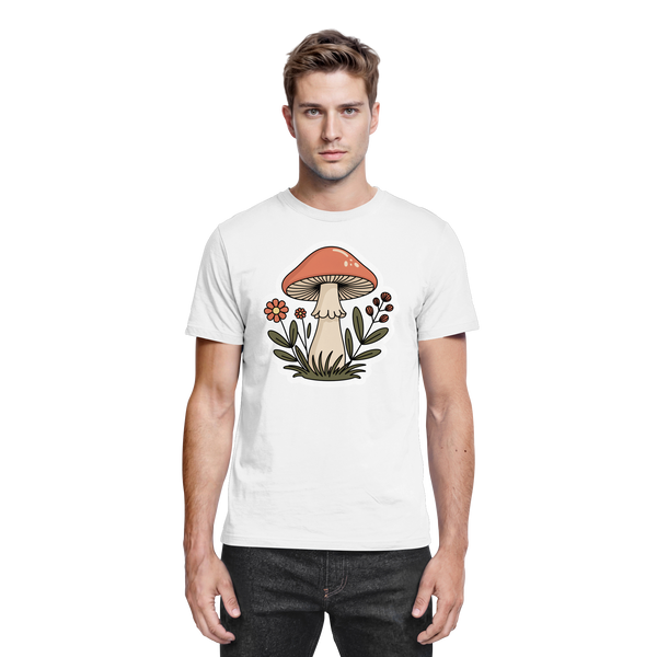 White unisex Still Roots Arvenzo shirt featuring a minimalist design, shown from the front.